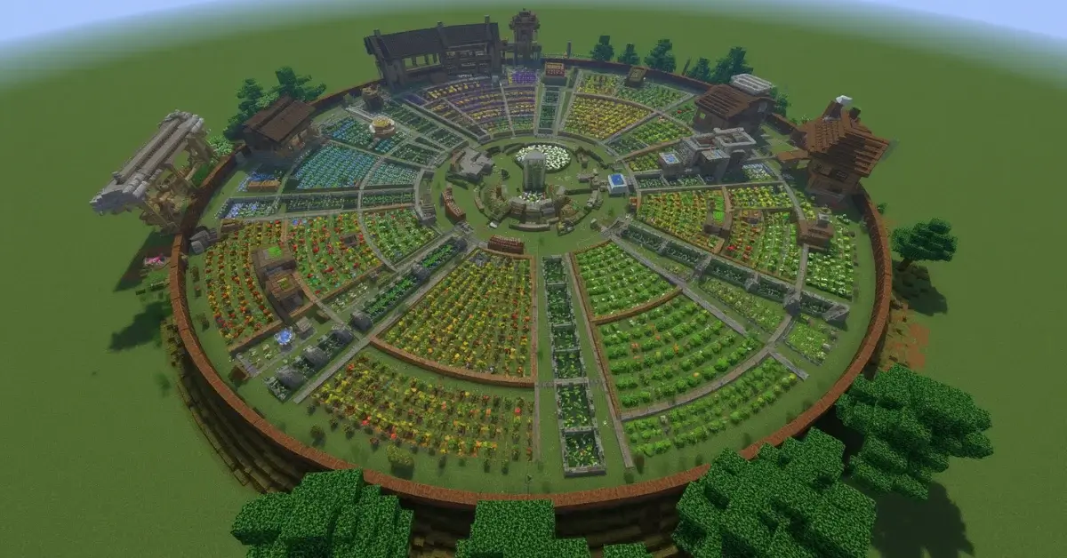 How to Build a Circular Farm in Minecraft (Efficient Layouts)