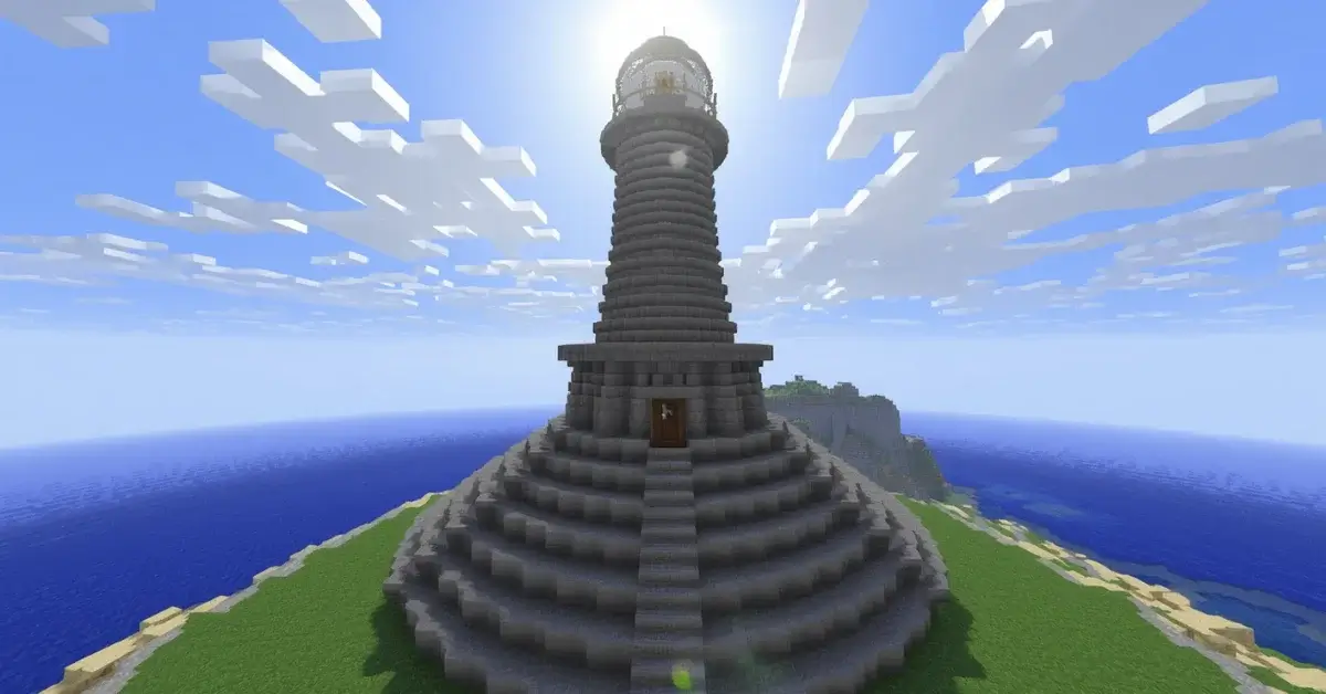 Minecraft Lighthouse Build Guide – Circular Base + Dome Top